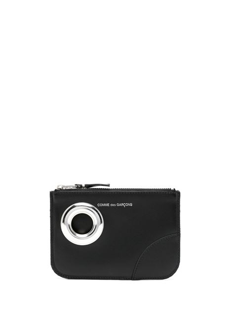 pouch zip silver eyelet unisex nera COMME DES GARÇONS WALLET | SA8100SE1